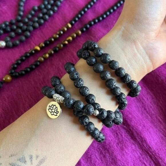 Pele Fire Goddess Lava Mala WRAP Bracelet Necklace - Picture 6 of 6